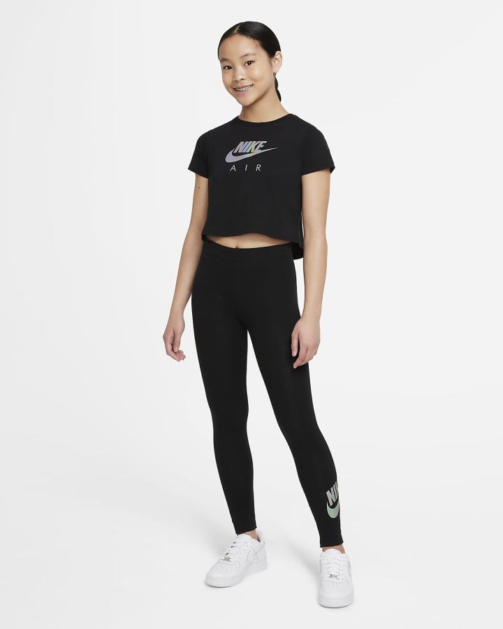 Nike Sportswear Kids Crop Za Djevojčice Majice Crne | HR-64190AFHN