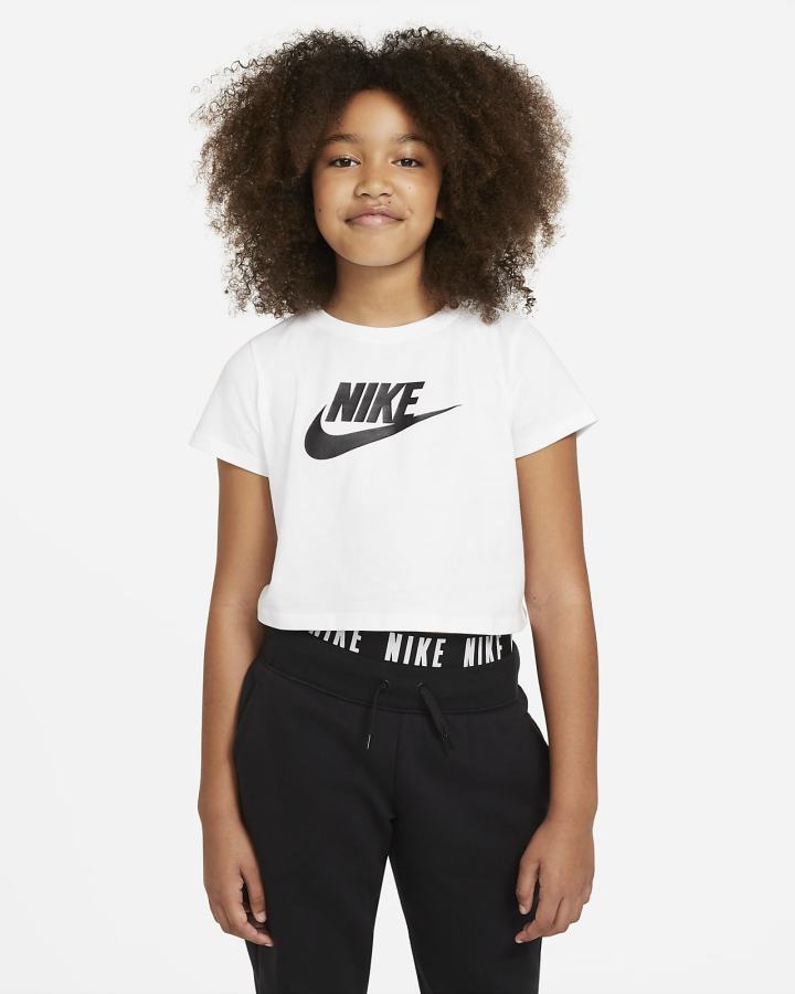 Nike Sportswear Kids Cropped Za Djevojčice Majice Bijele Crne | HR-45168QIUP