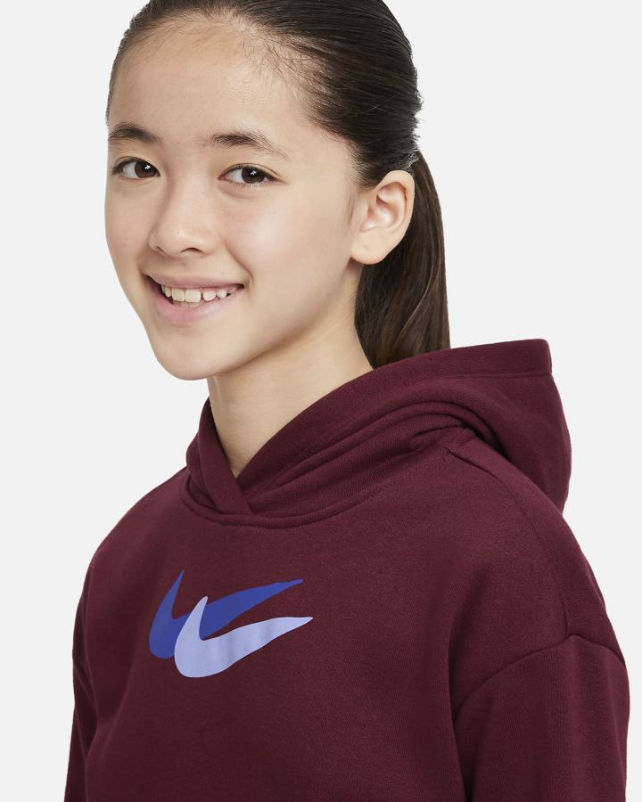 Nike Sportswear Kids Fleece Za Djevojčice Majica S Kapuljačom Bijele | HR-67231ODLH