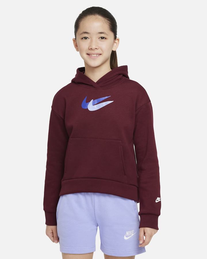 Nike Sportswear Kids Fleece Za Djevojčice Majica S Kapuljačom Bijele | HR-67231ODLH