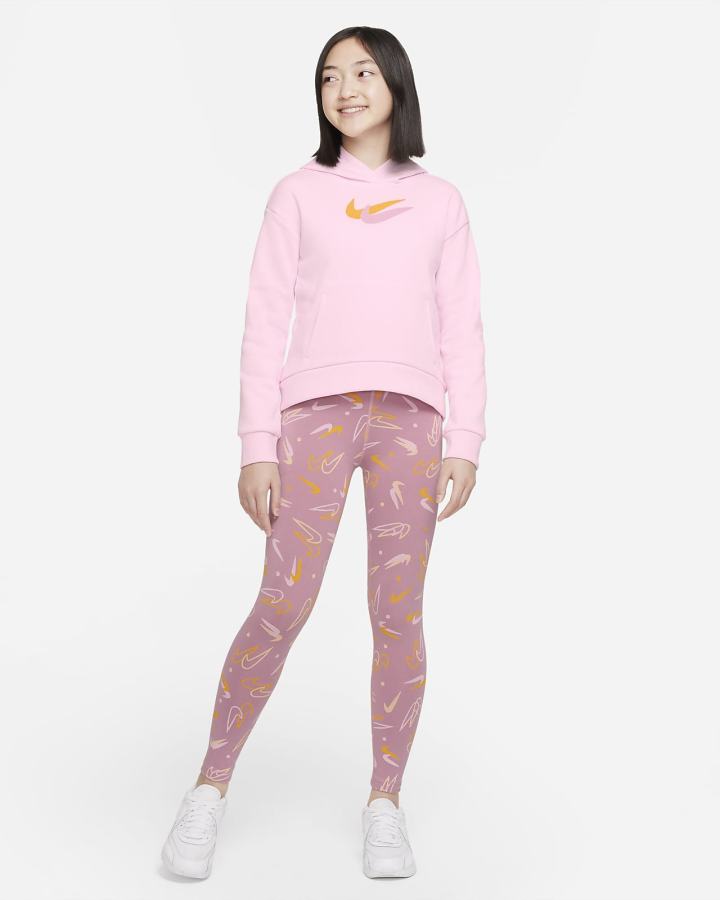 Nike Sportswear Kids Fleece Za Djevojčice Majica S Kapuljačom Roze Bijele | HR-69725DTEK