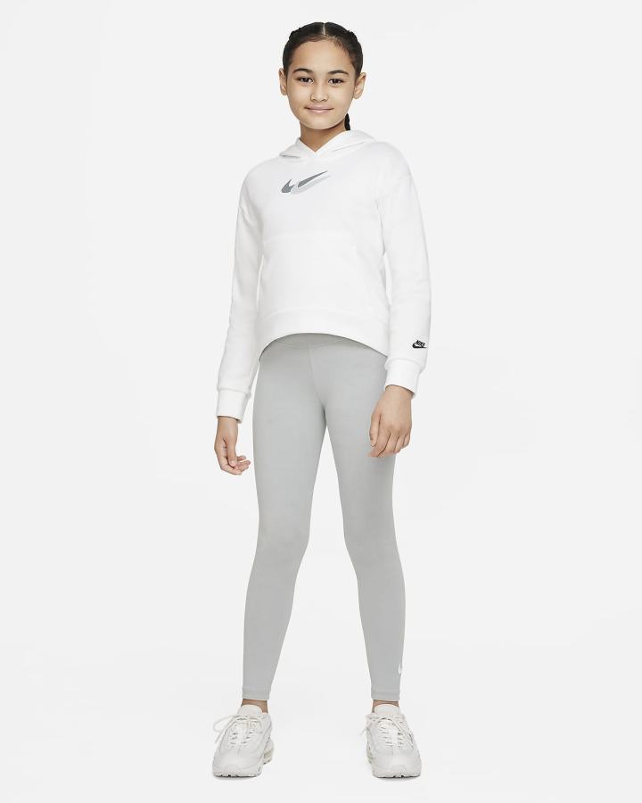 Nike Sportswear Kids Fleece Za Djevojčice Majica S Kapuljačom Bijele Crne | HR-84015VNCW