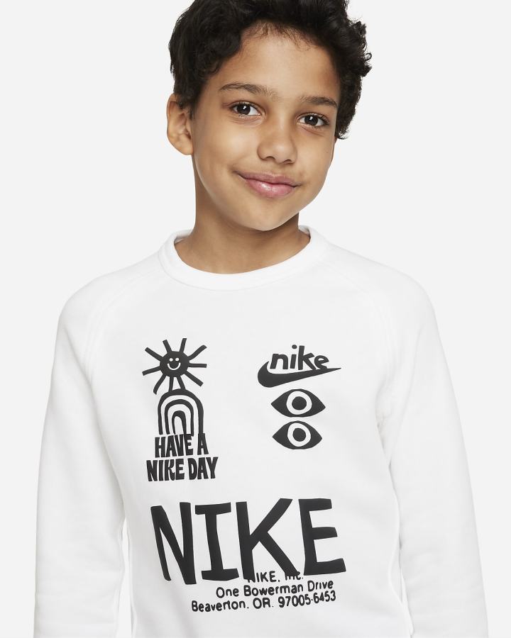 Nike Sportswear Kids French Terry Za Dječake Dukserice Bijele Crne | HR-02364CNPQ