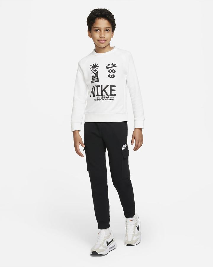 Nike Sportswear Kids French Terry Za Dječake Dukserice Bijele Crne | HR-02364CNPQ