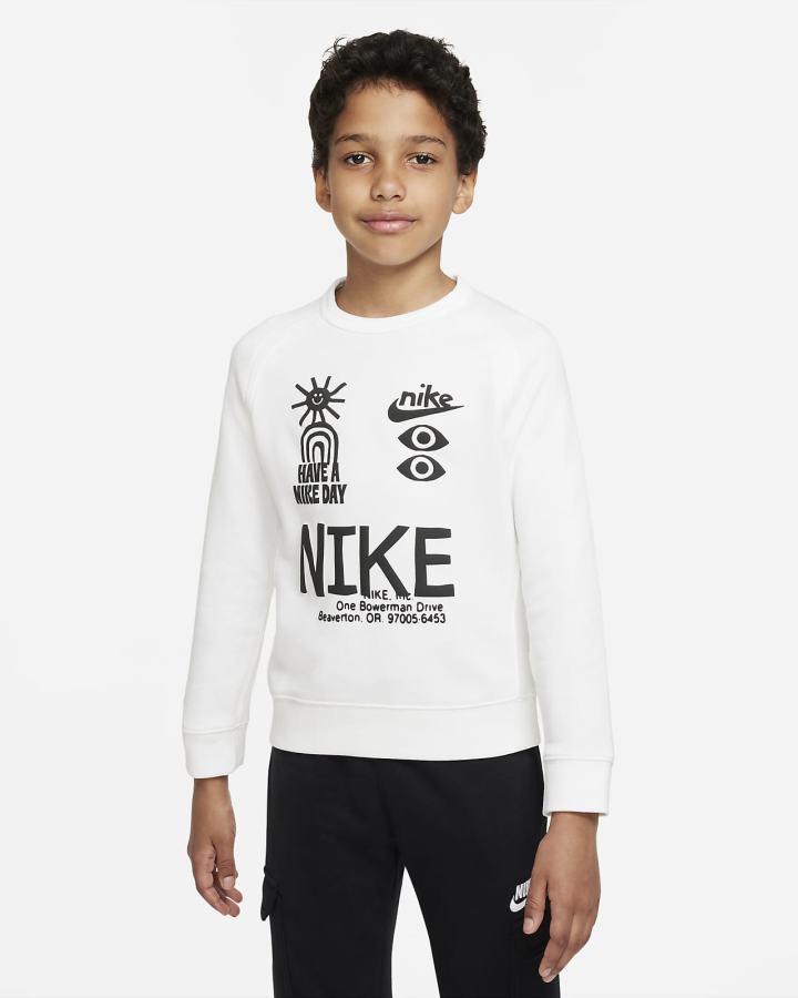 Nike Sportswear Kids French Terry Za Dječake Dukserice Bijele Crne | HR-02364CNPQ