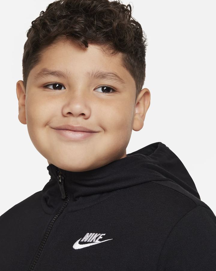 Nike Sportswear Kids Full-Zip (Extended Size) Za Dječake Majica S Kapuljačom Crne Bijele | HR-04391GZJE