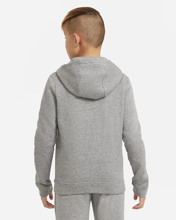 Nike Sportswear Kids Full-Zip Za Dječake Majica S Kapuljačom Tamno Sive Bijele | HR-38240OGWA