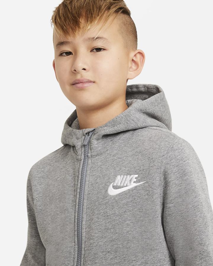 Nike Sportswear Kids Full-Zip Za Dječake Majica S Kapuljačom Tamno Sive Bijele | HR-38240OGWA