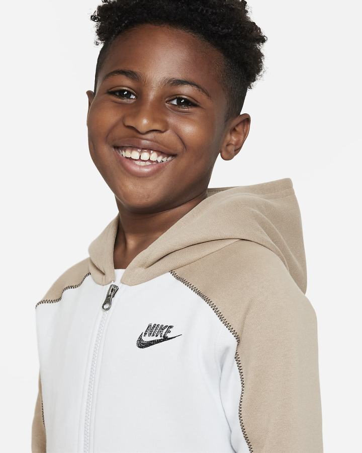 Nike Sportswear Kids Full-Zip Za Dječake Majica S Kapuljačom Kaki Boja Crne | HR-87295GDIL