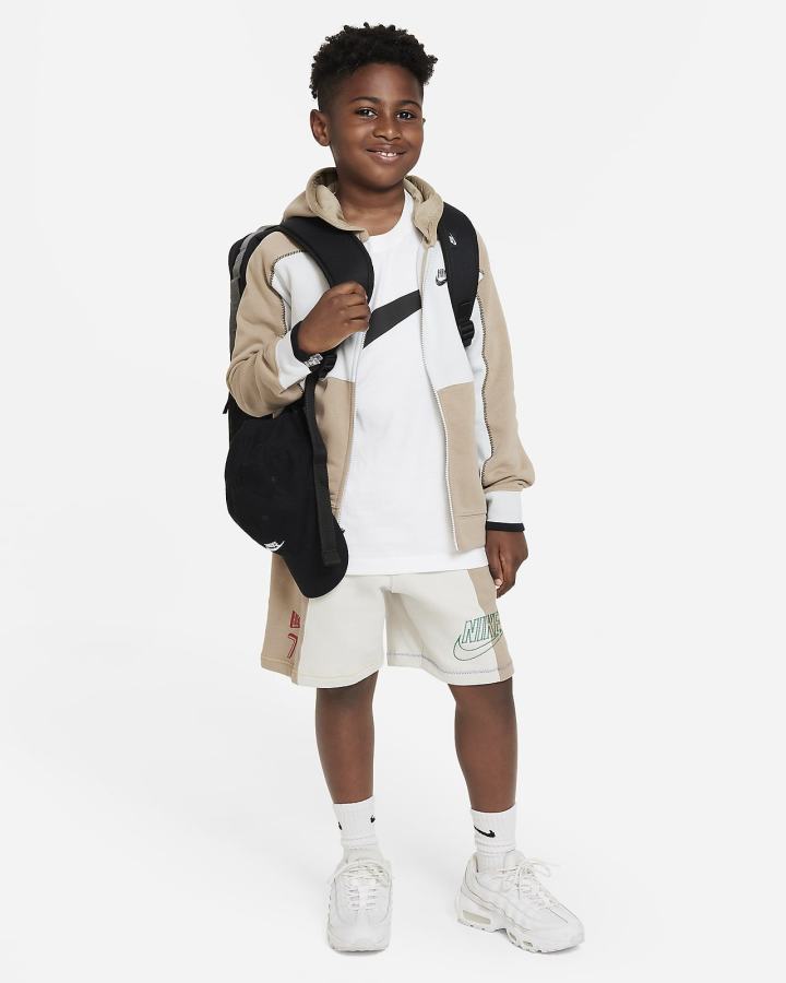 Nike Sportswear Kids Full-Zip Za Dječake Majica S Kapuljačom Kaki Boja Crne | HR-87295GDIL