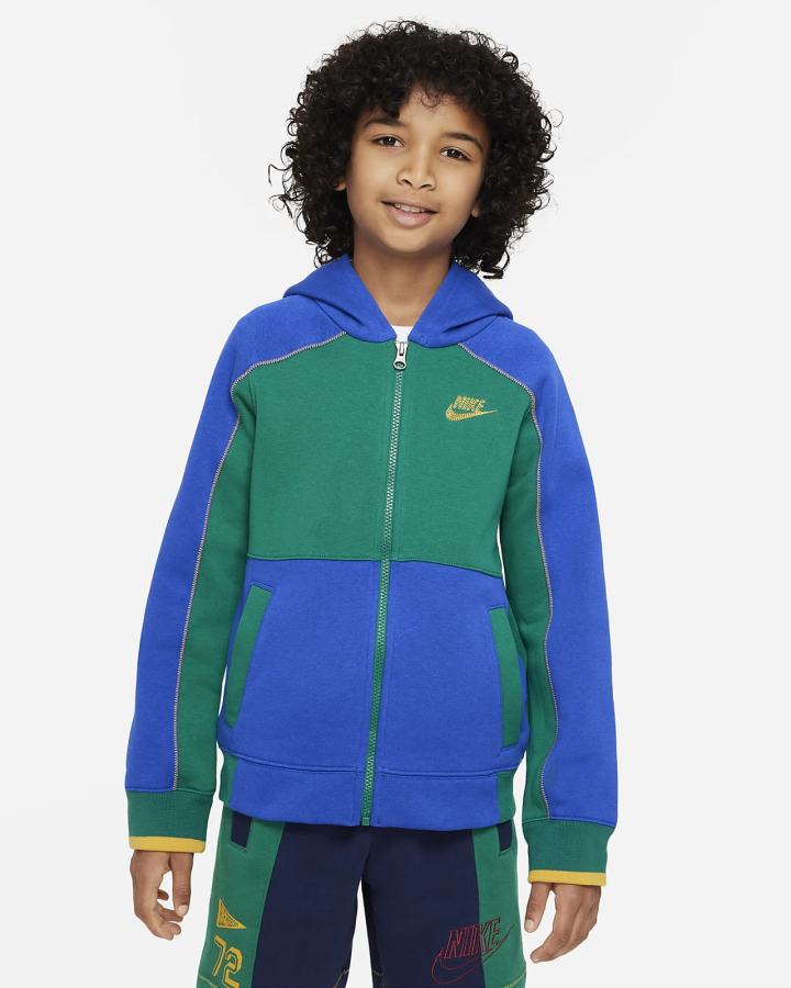 Nike Sportswear Kids Full-Zip Za Dječake Majica S Kapuljačom Kaki Boja Crne | HR-87295GDIL