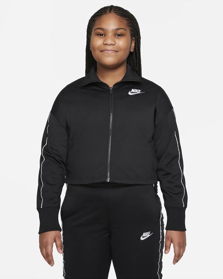 Nike Sportswear Kids High-Waisted Tracksuit Za Djevojčice Trenirke Crne Bijele | HR-32061MJCB