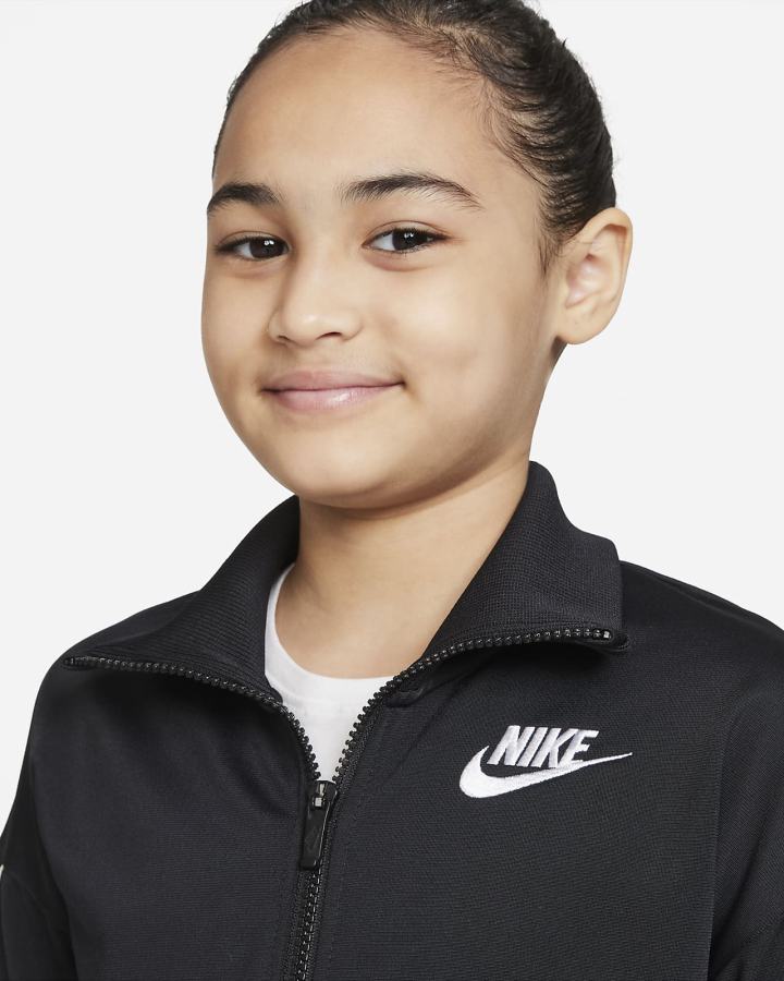 Nike Sportswear Kids High-Waisted Tracksuit Za Djevojčice Trenirke Crne Bijele | HR-72639DQZS