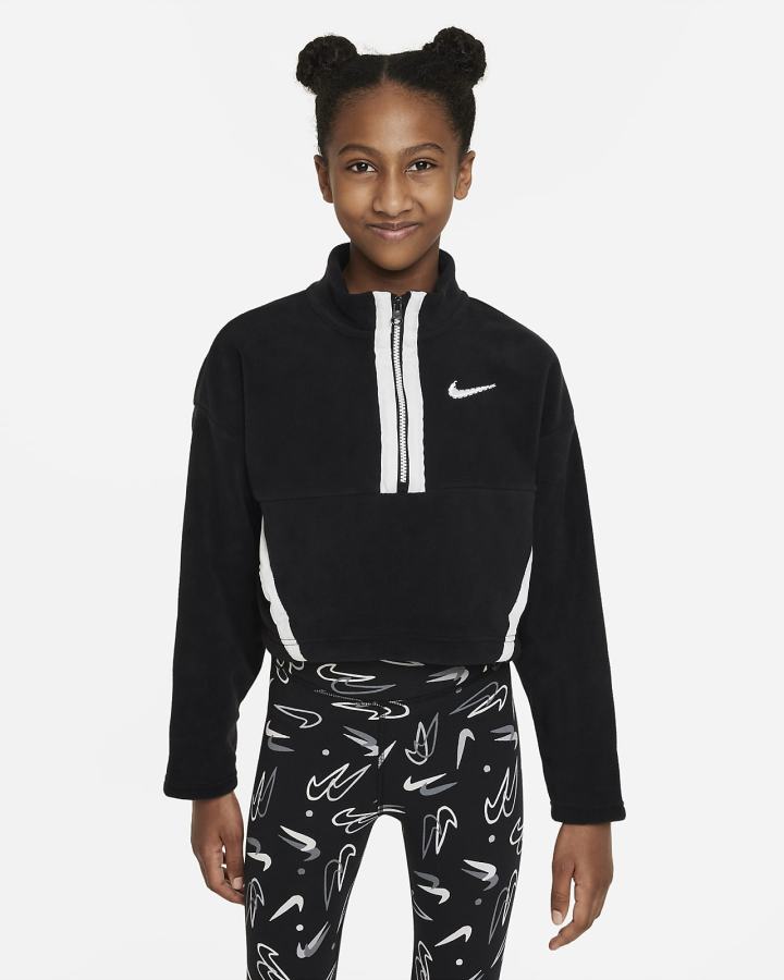 Nike Sportswear Kids Long-Sleeve Top Za Djevojčice Košulje Crne Bijele | HR-50912ZAKW