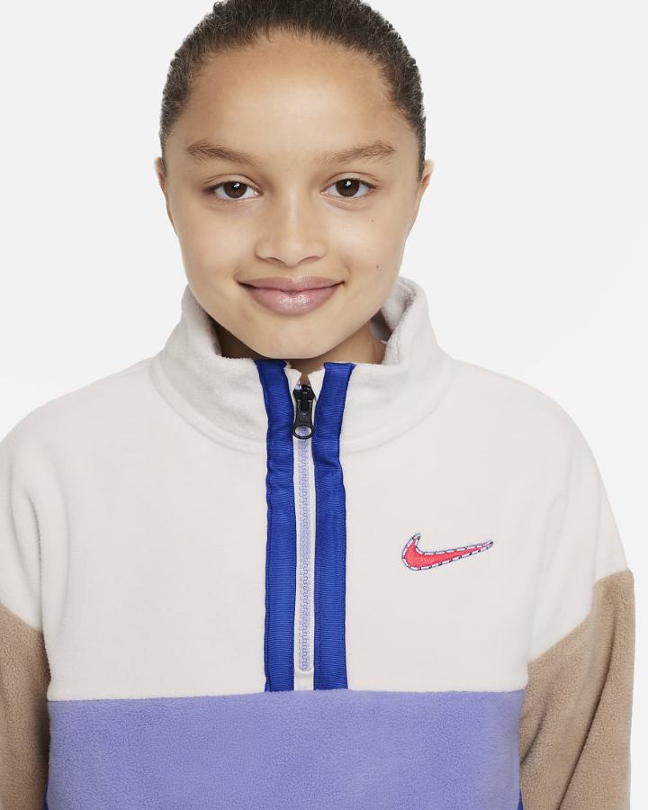 Nike Sportswear Kids Long-Sleeve Top Za Djevojčice Košulje Bež Kaki Boja Crvene | HR-61059PLMU