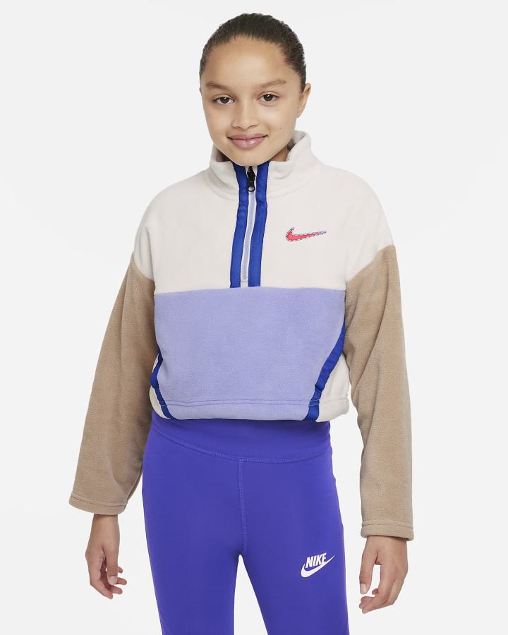 Nike Sportswear Kids Long-Sleeve Top Za Djevojčice Košulje Bež Kaki Boja Crvene | HR-61059PLMU