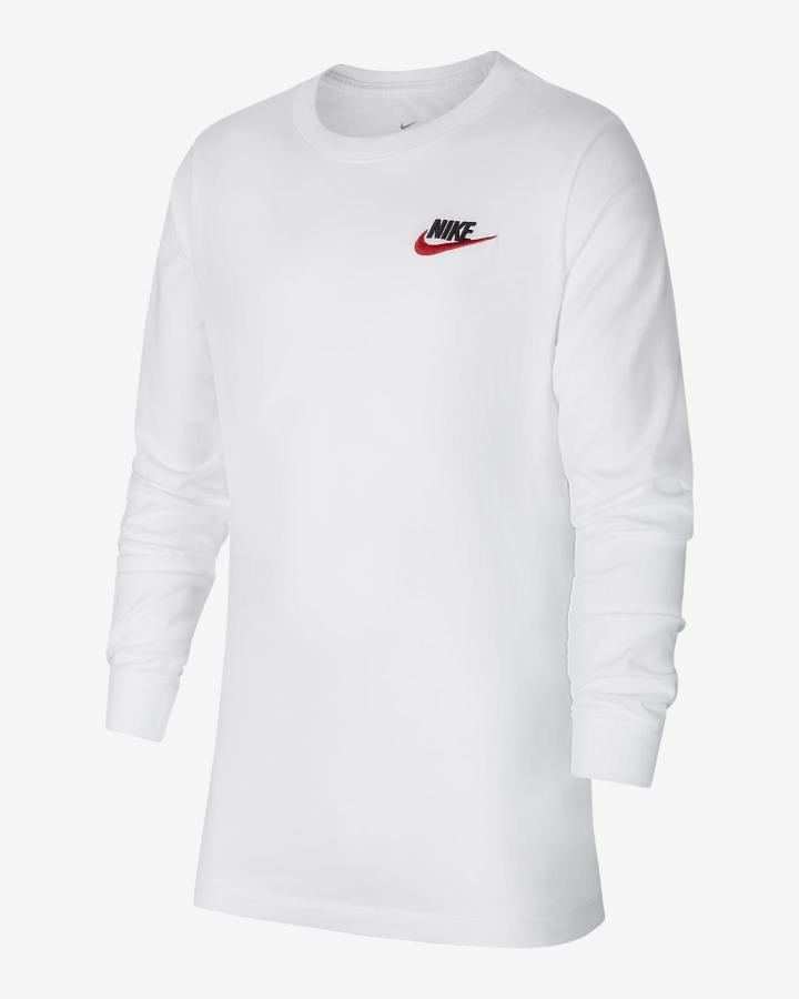 Nike Sportswear Kids Long-Sleeve Za Dječake Majice Bijele Crvene | HR-34805JLPC