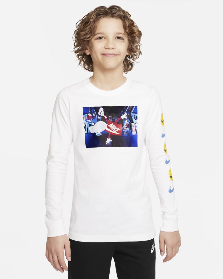 Nike Sportswear Kids Long-Sleeve Za Dječake Majice Bijele | HR-39084IXJH