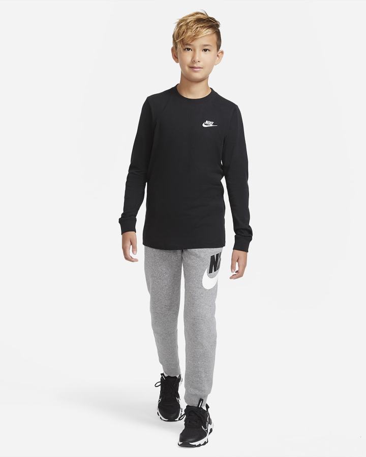 Nike Sportswear Kids Long-Sleeve Za Dječake Majice Crne Bijele | HR-76985KPNW