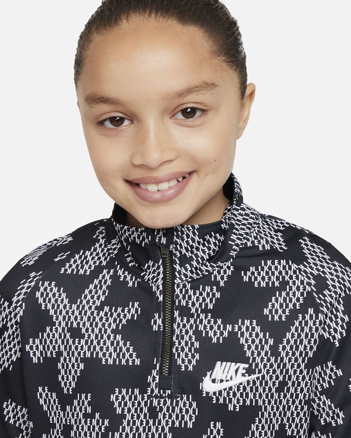 Nike Sportswear Kids Printed Short-Sleeve Za Djevojčice Haljine Crne Bijele | HR-64971YGXA