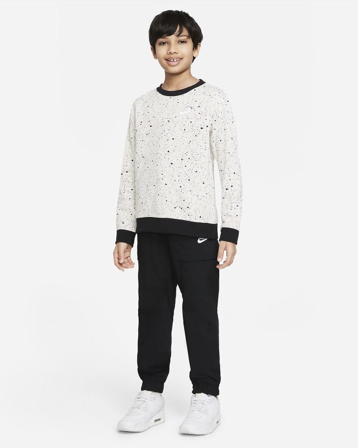 Nike Sportswear Kids Seasonal Printed Top Za Dječake Dukserice Svijetlo Bež Crne Bijele | HR-04732IJPD