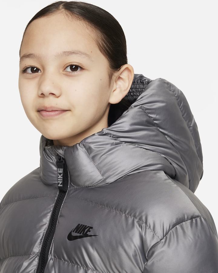 Nike Sportswear Kids Synthetic-Fill Hooded Za Djevojčice Jakne Crne Bijele Crne | HR-58314XCVA