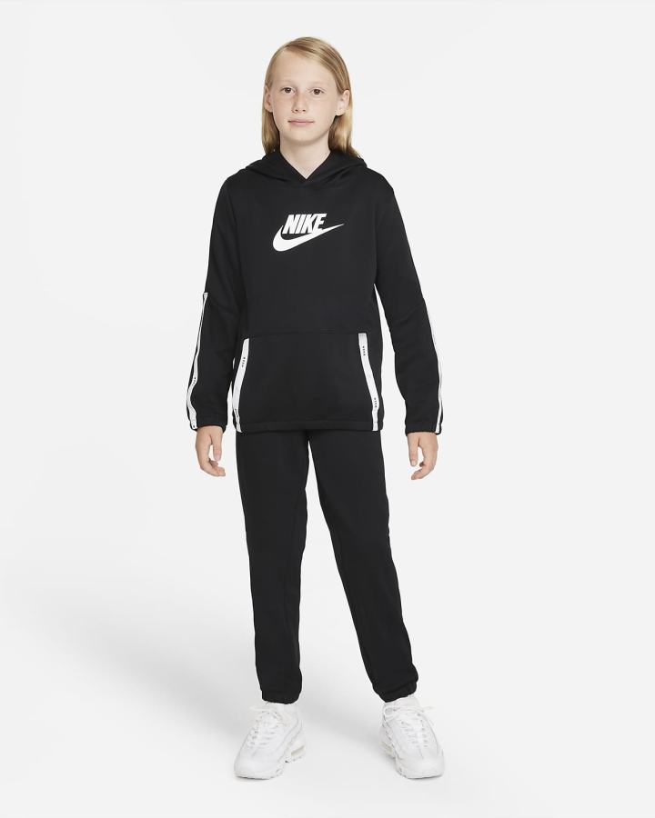 Nike Sportswear Kids Tracksuit Za Djevojčice Trenirke Crne Bijele | HR-28534DNKZ