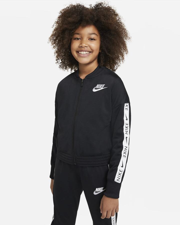 Nike Sportswear Kids Tracksuit Za Djevojčice Trenirke Crne Bijele | HR-29783URQN