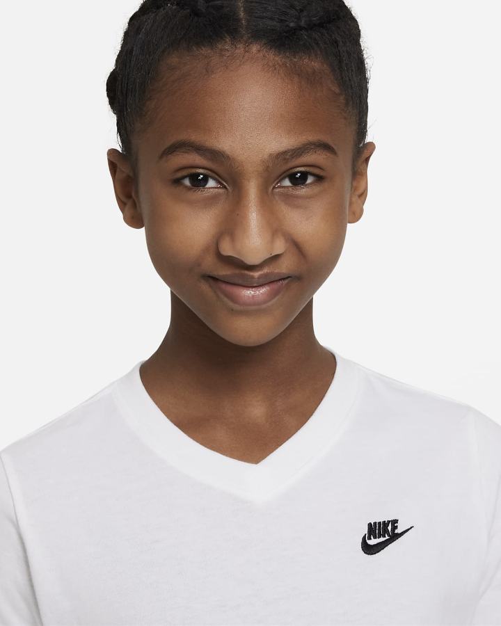 Nike Sportswear Kids V-Neck Za Djevojčice Majice Bijele | HR-15870QAIK