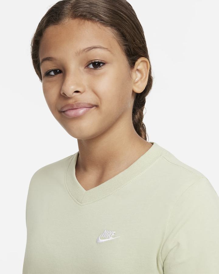 Nike Sportswear Kids V-Neck Za Djevojčice Majice Maslinasto Zelene | HR-78364MDTB