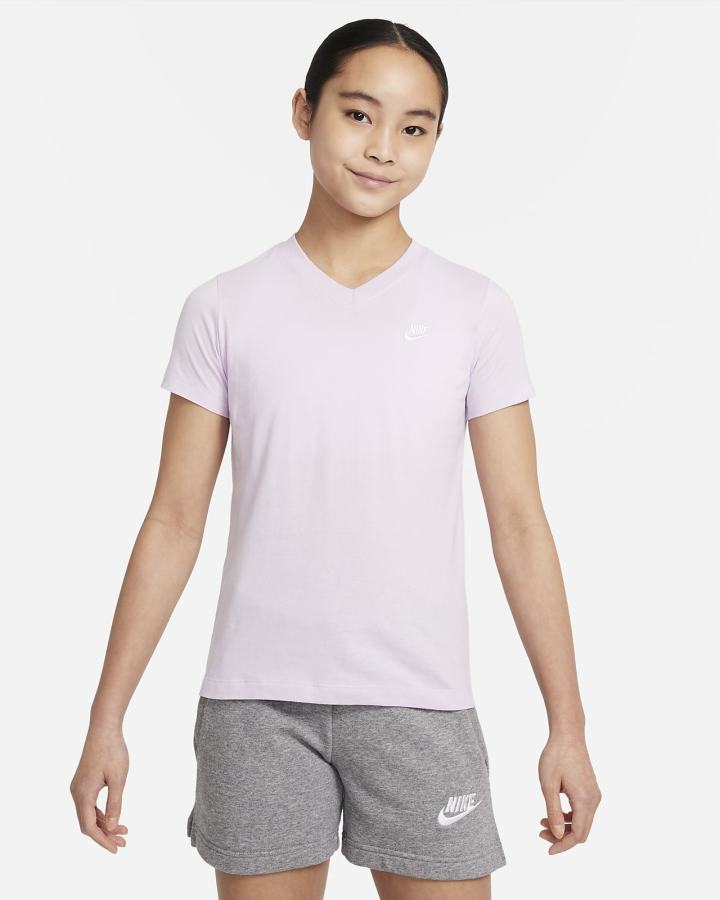 Nike Sportswear Kids V-Neck Za Djevojčice Majice Maslinasto Zelene | HR-78364MDTB