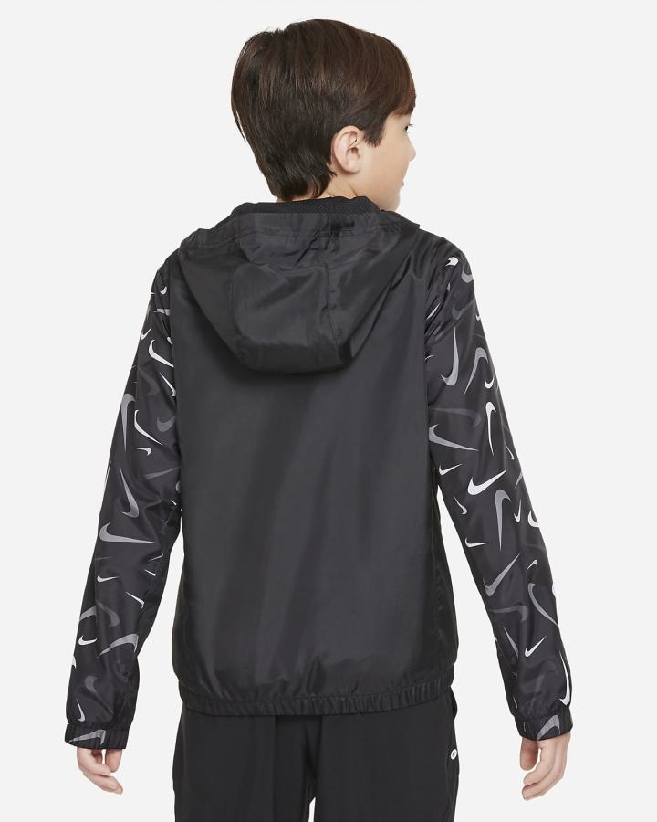 Nike Sportswear Kids Woven Printed Anorak Za Dječake Jakne Crne Bijele | HR-76581GQPI