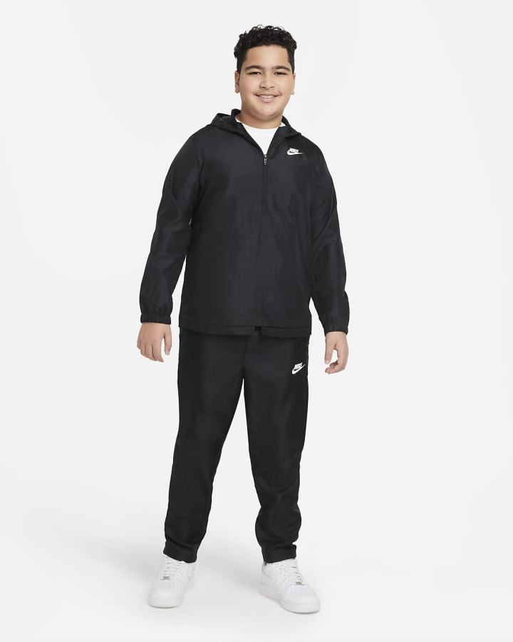 Nike Sportswear Kids Woven Tracksuit Za Djevojčice Trenirke Crne Bijele | HR-01843NZMB