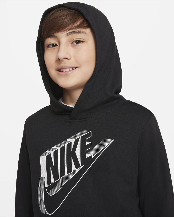 Nike Sportswear Kids Za Dječake Majica S Kapuljačom Crne Bijele | HR-92786TCWN