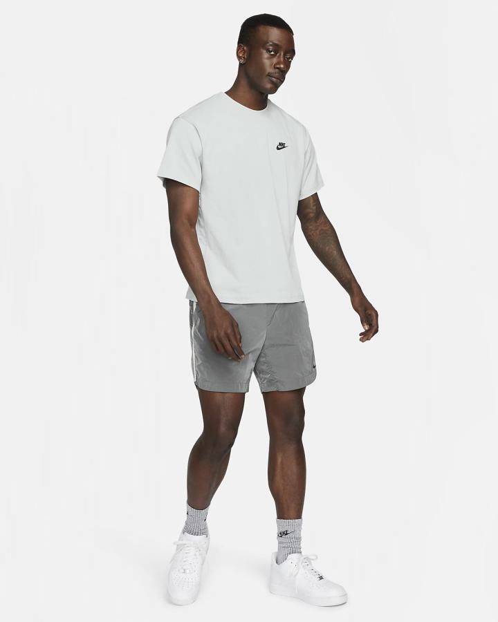 Nike Sportswear Lightweight Knit Short-Sleeve Top Muške Majice Sive Crne | HR-35896TKHP