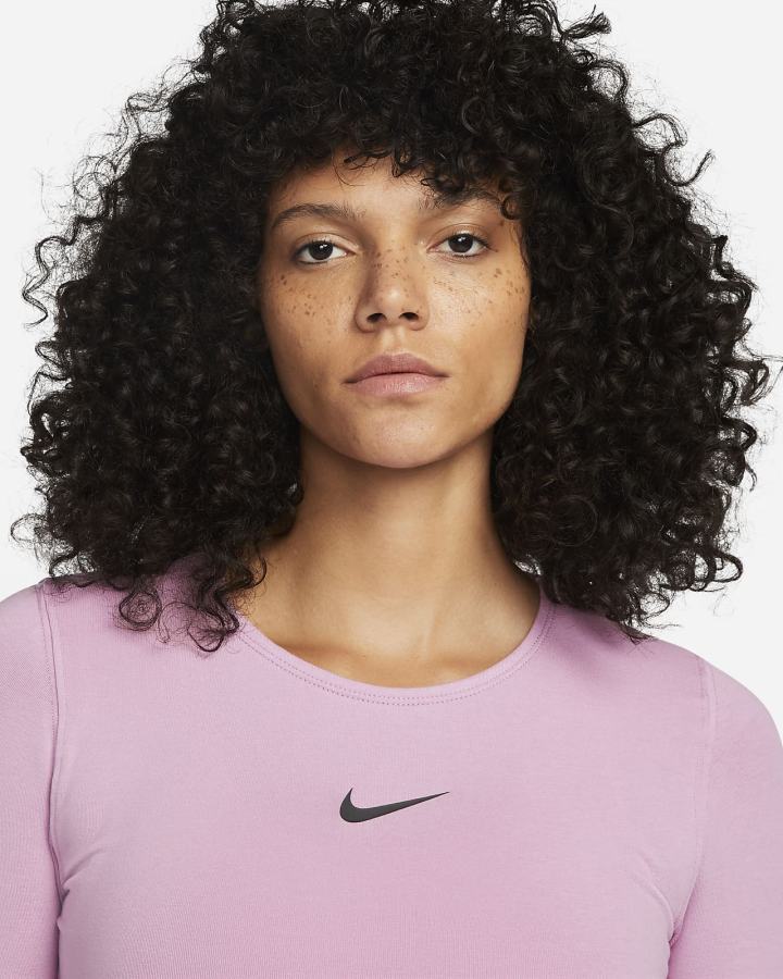 Nike Sportswear Long-Sleeve Crop Top Ženske Košulje Ljubičaste Crne | HR-64839UQYW