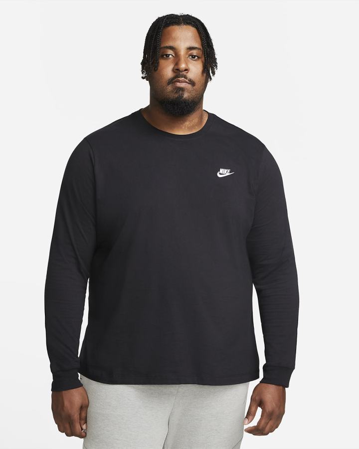 Nike Sportswear Long-Sleeve Muške Majice Crne Bijele | HR-20837OMCG