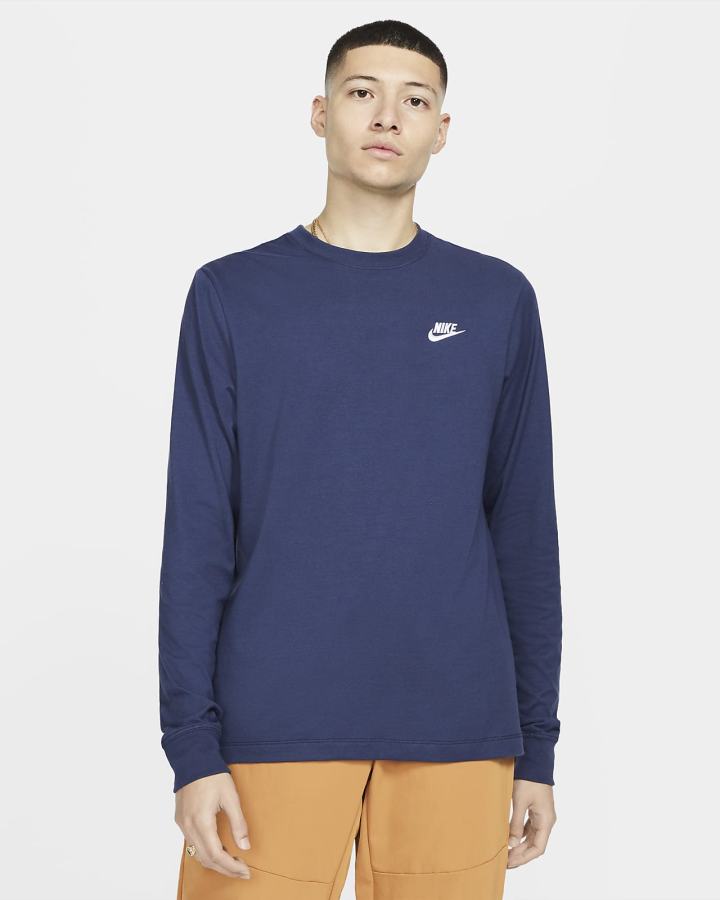 Nike Sportswear Long-Sleeve Muške Majice Tamnoplave Bijele | HR-37920MZGE