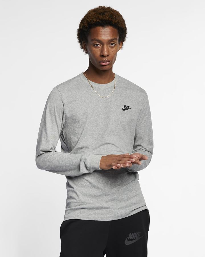 Nike Sportswear Long-Sleeve Muške Majice Tamno Sive Crne | HR-68735YQCB