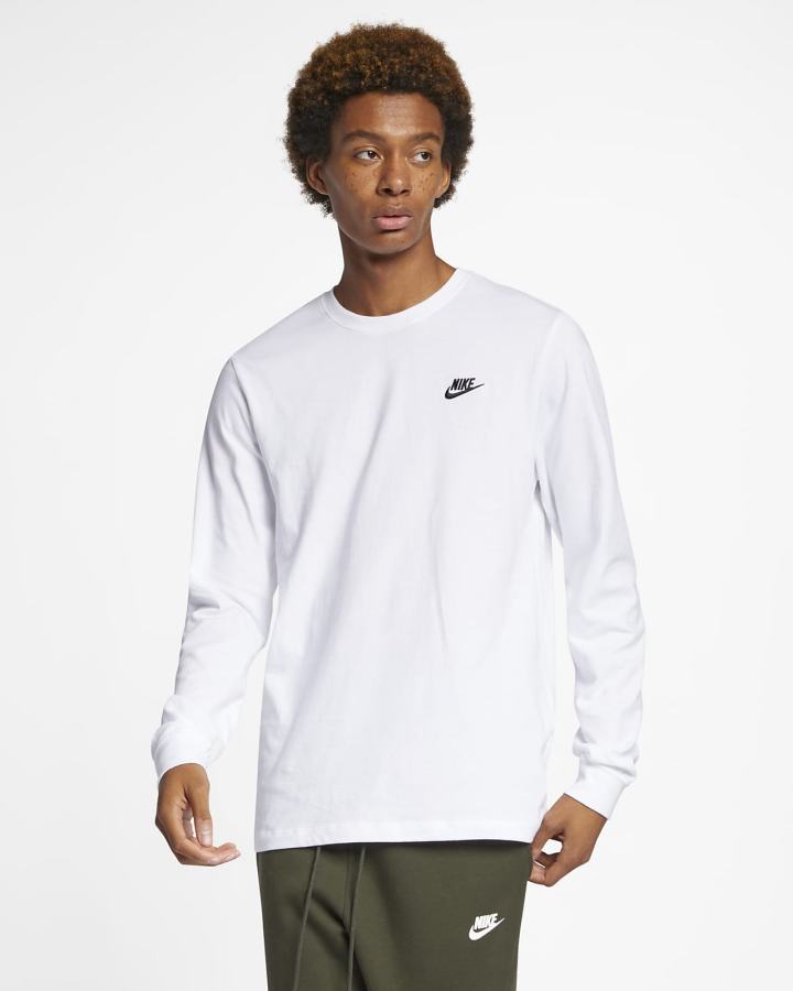 Nike Sportswear Long-Sleeve Muške Majice Bijele Crne | HR-74689PZXF