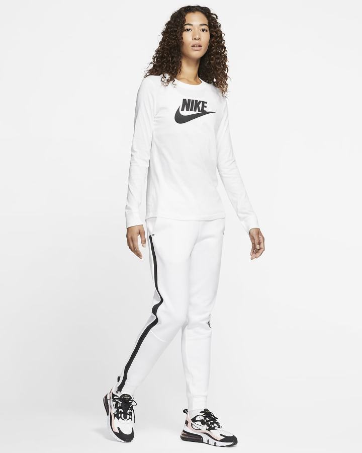 Nike Sportswear Long-Sleeve Ženske Majice Bijele Crne | HR-62037SKWD