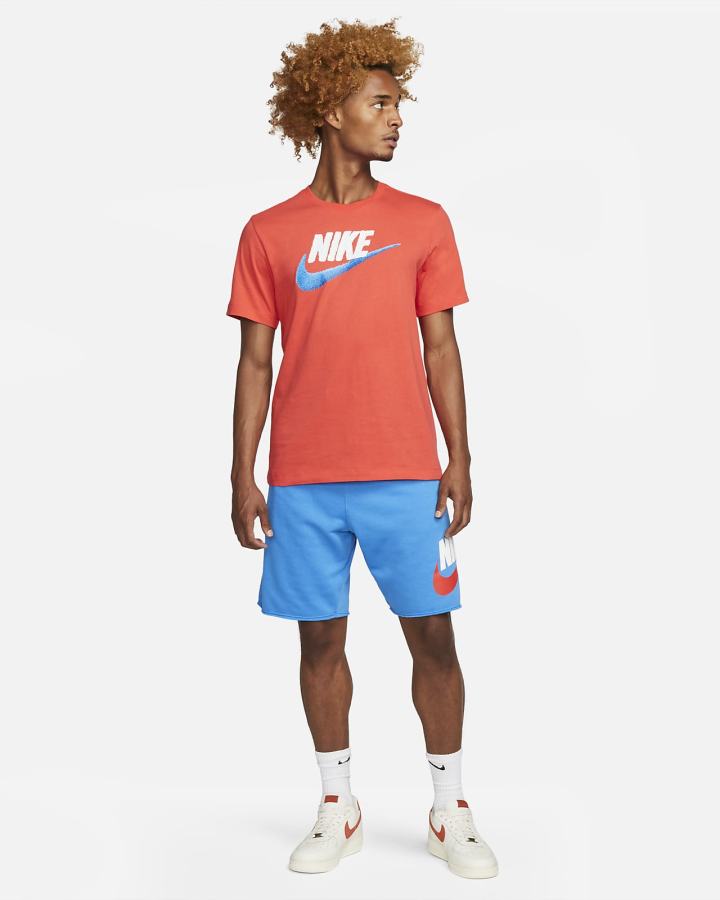 Nike Sportswear Muške Majice Svijetlo Crvene Bijele Svijetlo Plave | HR-76413BXHY