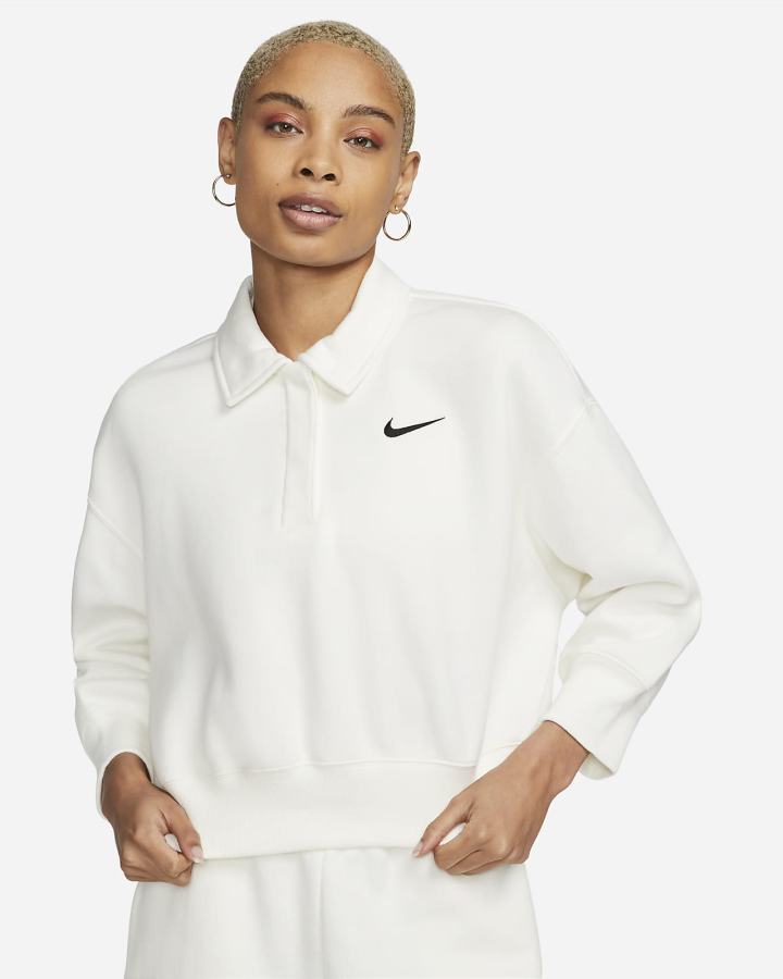 Nike Sportswear Phoenix Fleece 3/4-Sleeve Crop Ženske Dukserice Crne | HR-85970TDVM