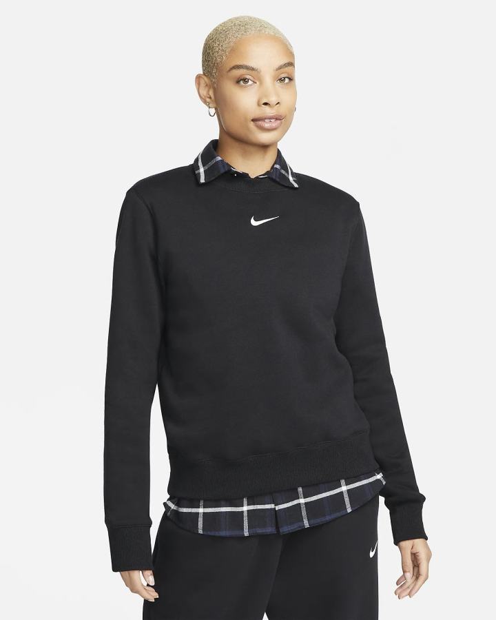 Nike Sportswear Phoenix Fleece Crew-Neck Ženske Dukserice Crne | HR-13872MXYE