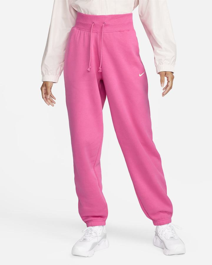 Nike Sportswear Phoenix Fleece High-Waisted Oversized Ženske Trenirke Roze | HR-24083JBCA