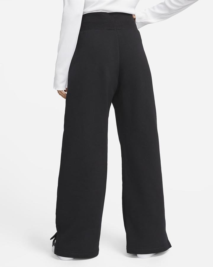 Nike Sportswear Phoenix Fleece High-Waisted Wide-Leg Ženske Trenirke Crne | HR-29170NGZP