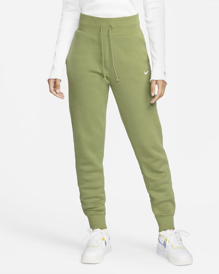 Nike Sportswear Phoenix Fleece High-Waisted Ženske Jogger Hlače Zelene | HR-56047WTOQ