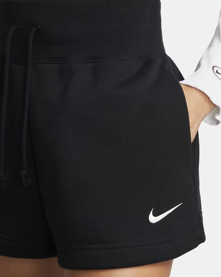 Nike Sportswear Phoenix Fleece High-Waisted Ženske Kratke Hlače Crne | HR-69370HPDF