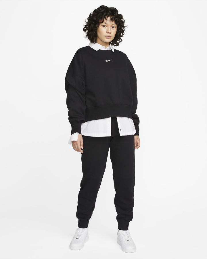 Nike Sportswear Phoenix Fleece High-Waisted Ženske Jogger Hlače Crne | HR-71682MENY