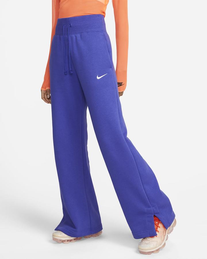 Nike Sportswear Phoenix Fleece High-Waisted Wide-Leg Ženske Trenirke Plave | HR-81526HSFT